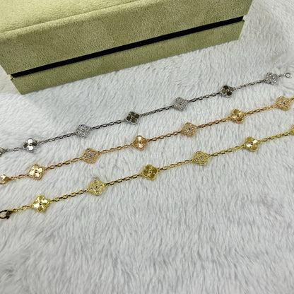 [⭐Glow]CLOVER 6 MOTIF DIAMOND LASER BRACELET