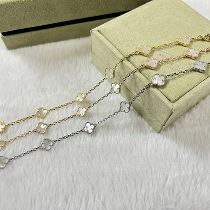 [⭐Glow]CLOVER 6 MOTIF WHITE MOP BRACELET