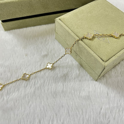 [⭐Glow]CLOVER 6 MOTIF WHITE MOP BRACELET