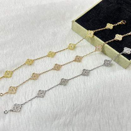 [⭐Glow]CLOVER 6 MOTIF DIAMOND BRACELET