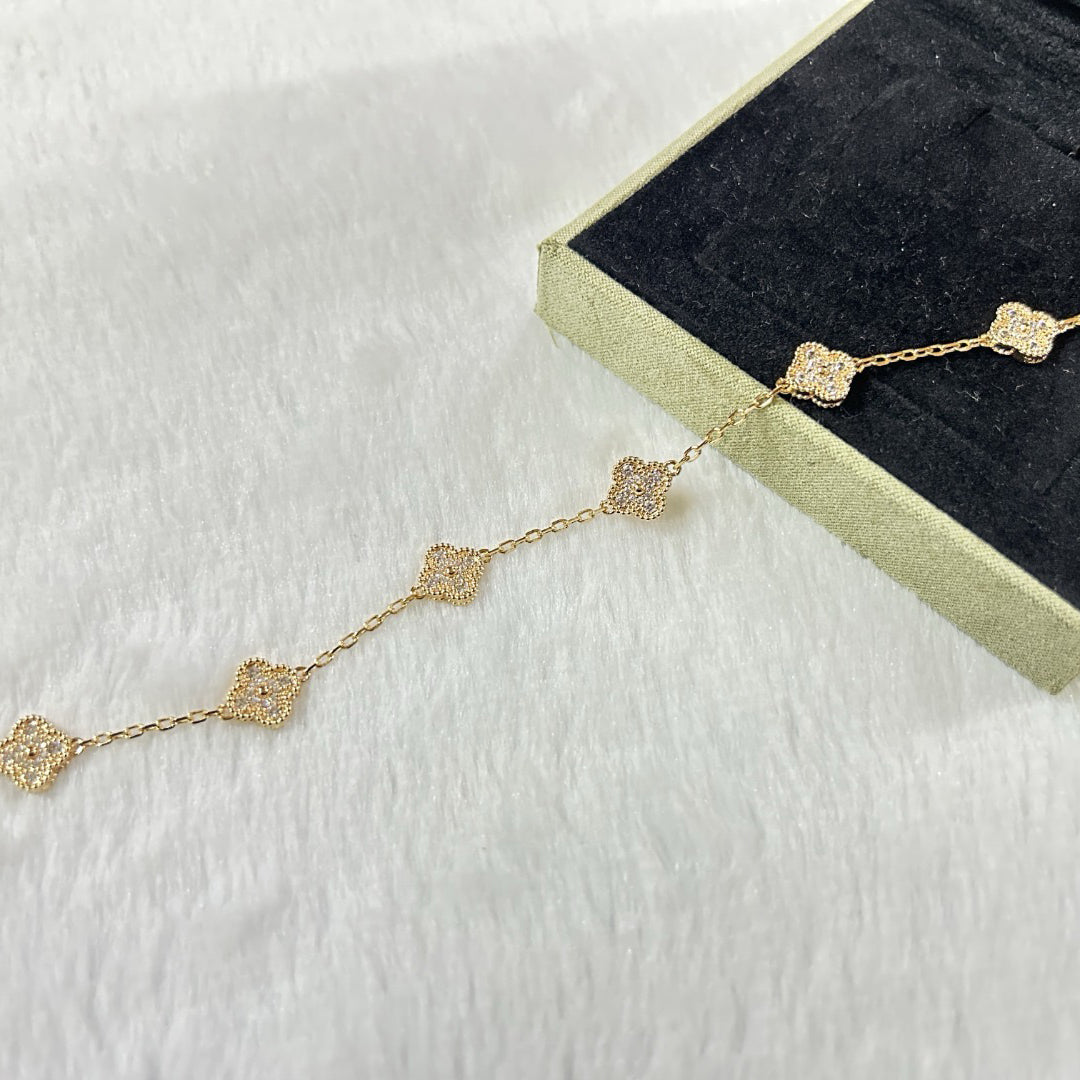 [⭐Glow]CLOVER 6 MOTIF DIAMOND BRACELET