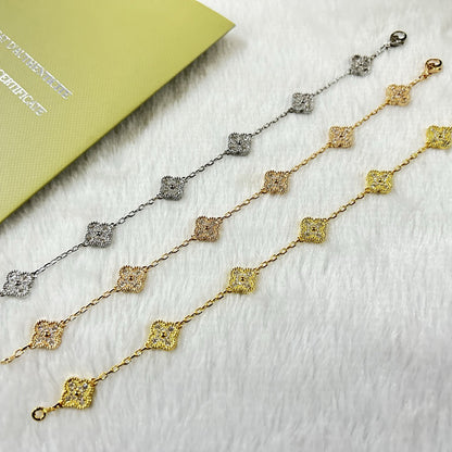 [⭐Glow]CLOVER 6 MOTIF DIAMOND BRACELET