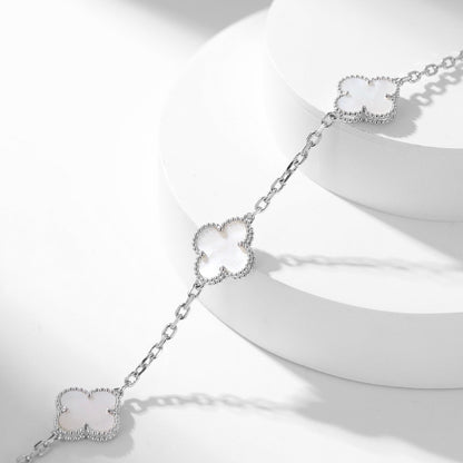 [⭐Glow]CLOVER 10 MOTIFS WHITE MOTHER OF PEARL NECKLACE
