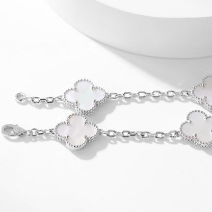 [⭐Glow]CLOVER 10 MOTIFS WHITE MOTHER OF PEARL NECKLACE