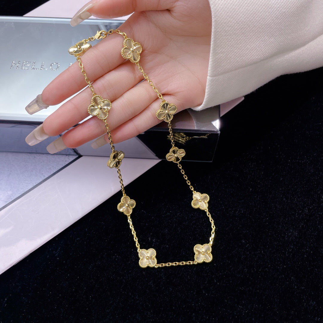 [⭐Glow]CLOVER 10 MOTIFS LASER NECKLACE