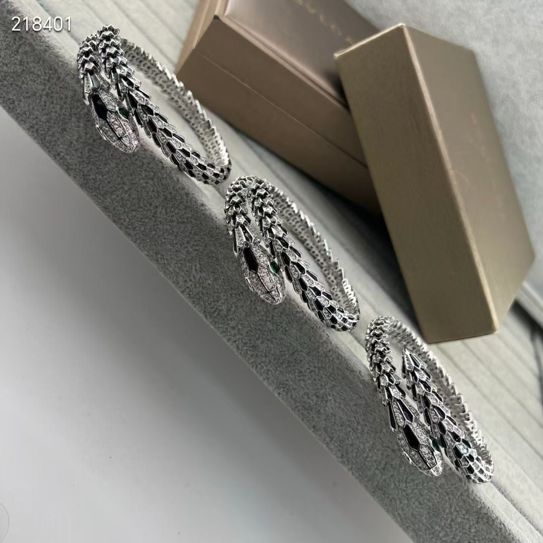 [⭐Glow]NEW OBSIDIAN & DIAMOND SERPENT BRACELET