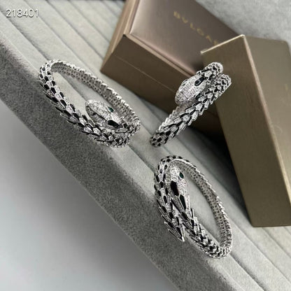 [⭐Glow]NEW OBSIDIAN & DIAMOND SERPENT BRACELET