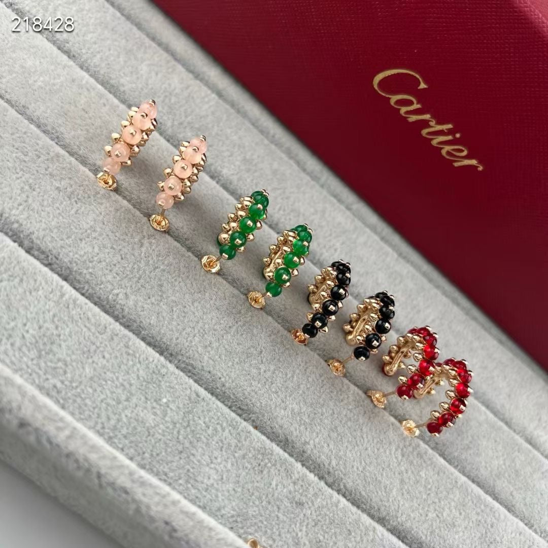 [⭐Glow]NEW COLORED GEMSTONE COLLECTION SMALL HOOP EARRINGS