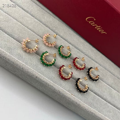 [⭐Glow]NEW COLORED GEMSTONE COLLECTION SMALL HOOP EARRINGS