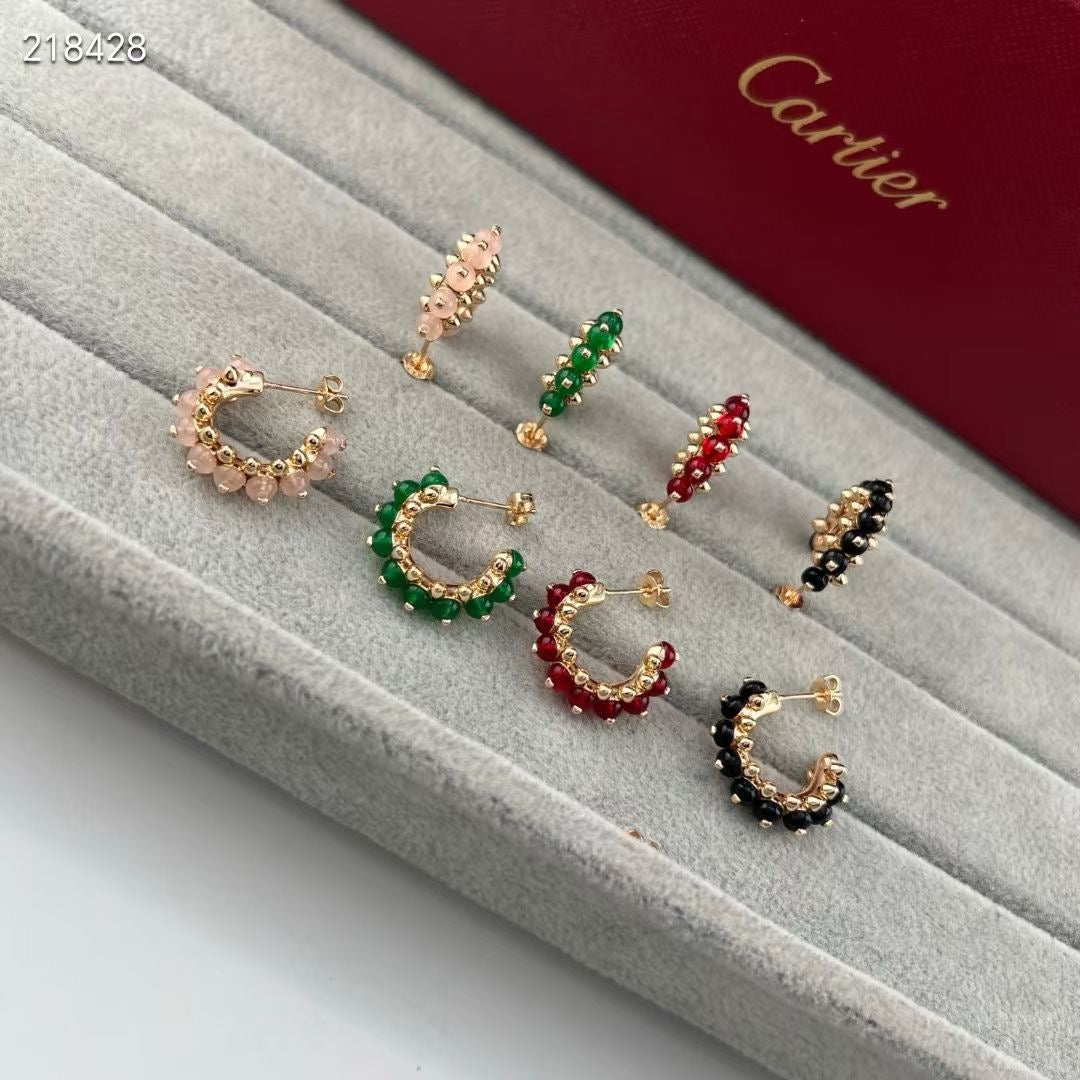 [⭐Glow]NEW COLORED GEMSTONE COLLECTION SMALL HOOP EARRINGS
