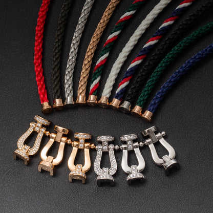 [⭐Glow]FORCE LARGE HORSESHOE FULL DIAMOND BRACELET SILVER