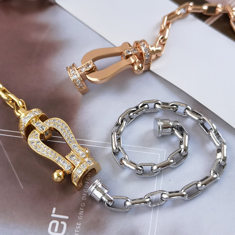 [⭐Glow]FORCE LARGE HORSESHOE CLASP  METAL BRACELET