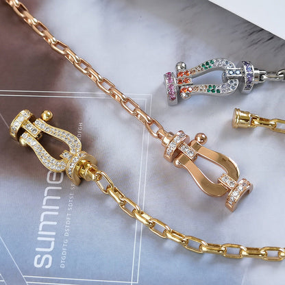 [⭐Glow]FORCE LARGE HORSESHOE CLASP  METAL BRACELET