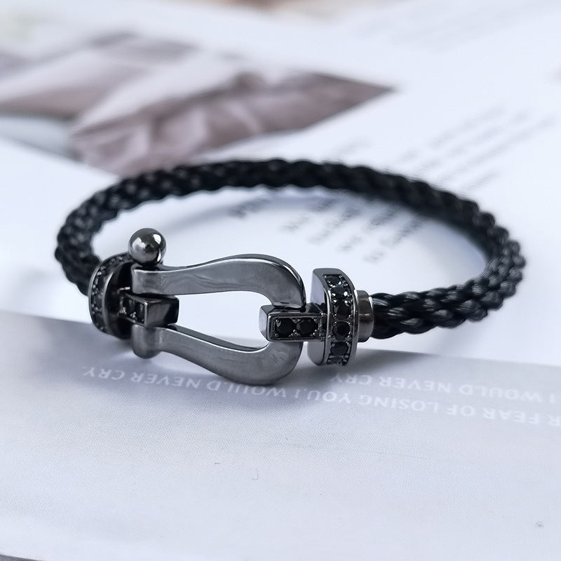 [⭐Glow]FORCE LARGE SERIES HORSESHOE BLACK SAMURAI BRACELET