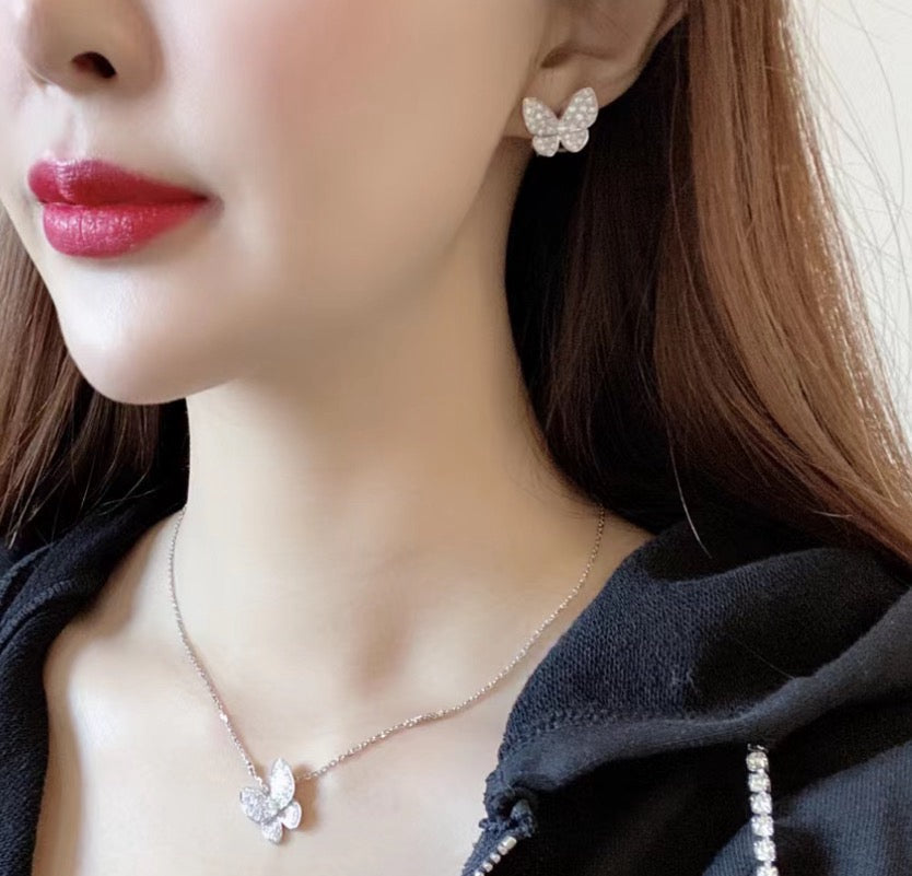 [⭐Glow]BUTTERFLY ALL DIAMOND EARRINGS