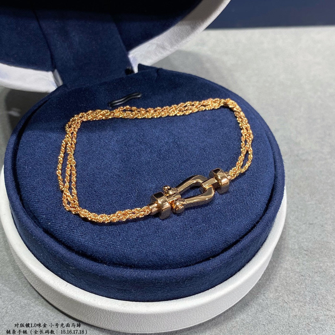 [⭐Glow]FORCE SMALL HORSESHOE  DIAMOND CHAIN ROPE BRACELET