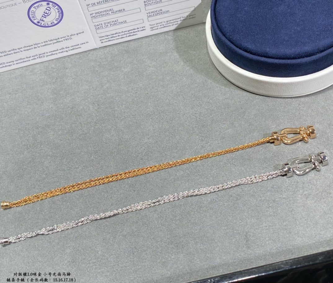 [⭐Glow]FORCE SMALL HORSESHOE  DIAMOND CHAIN ROPE BRACELET