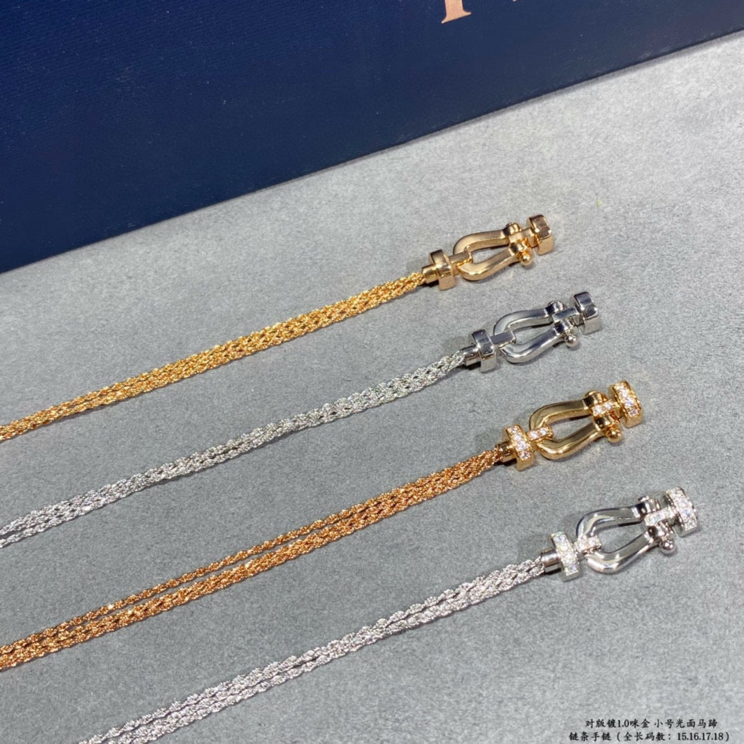 [⭐Glow]FORCE SMALL HORSESHOE  DIAMOND CHAIN ROPE BRACELET