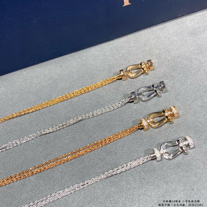 [⭐Glow]FORCE SMALL HORSESHOE  DIAMOND CHAIN ROPE BRACELET