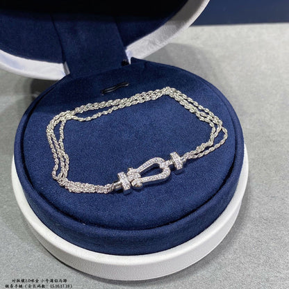 [⭐Glow]FORCE SMALL HORSESHOE  DIAMOND CHAIN ROPE BRACELET