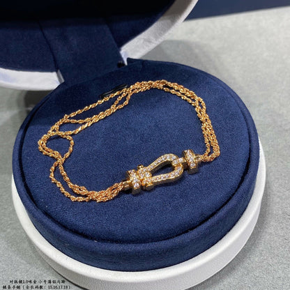 [⭐Glow]FORCE SMALL HORSESHOE  DIAMOND CHAIN ROPE BRACELET