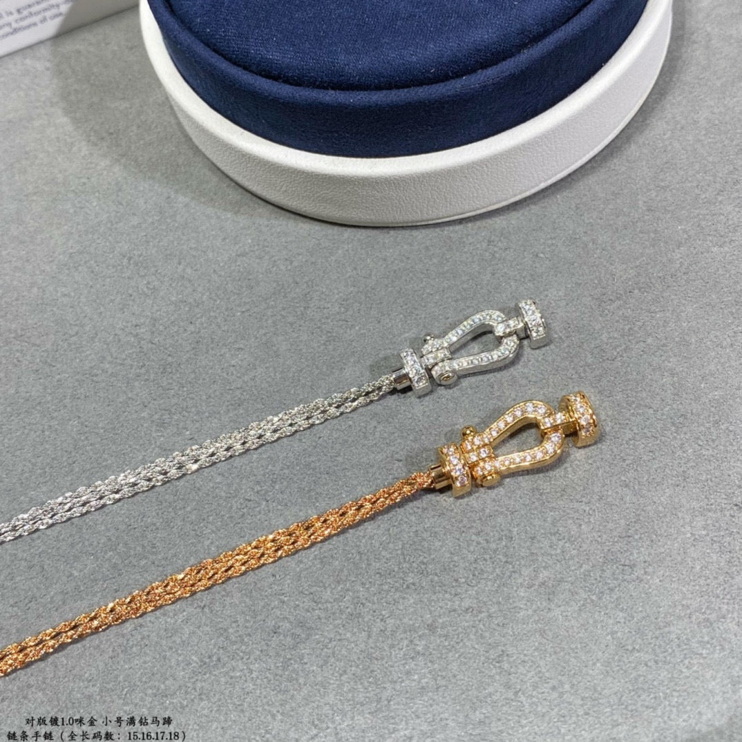 [⭐Glow]FORCE SMALL HORSESHOE  DIAMOND CHAIN ROPE BRACELET