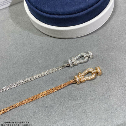 [⭐Glow]FORCE SMALL HORSESHOE  DIAMOND CHAIN ROPE BRACELET