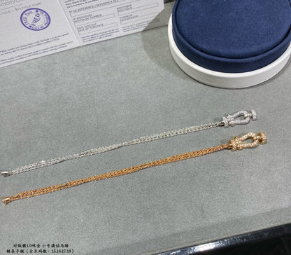 [⭐Glow]FORCE SMALL HORSESHOE  DIAMOND CHAIN ROPE BRACELET