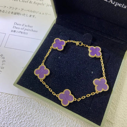 [⭐Glow] CLOVER 5 MOTIF VIOLET BRACELET COLLECTION