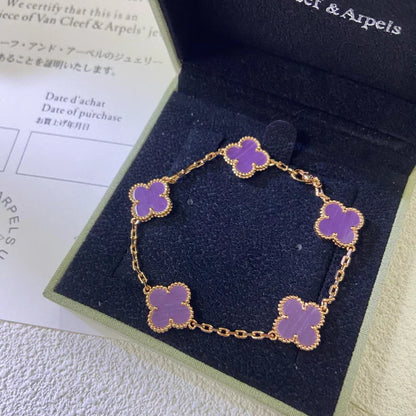 [⭐Glow] CLOVER 5 MOTIF VIOLET BRACELET COLLECTION