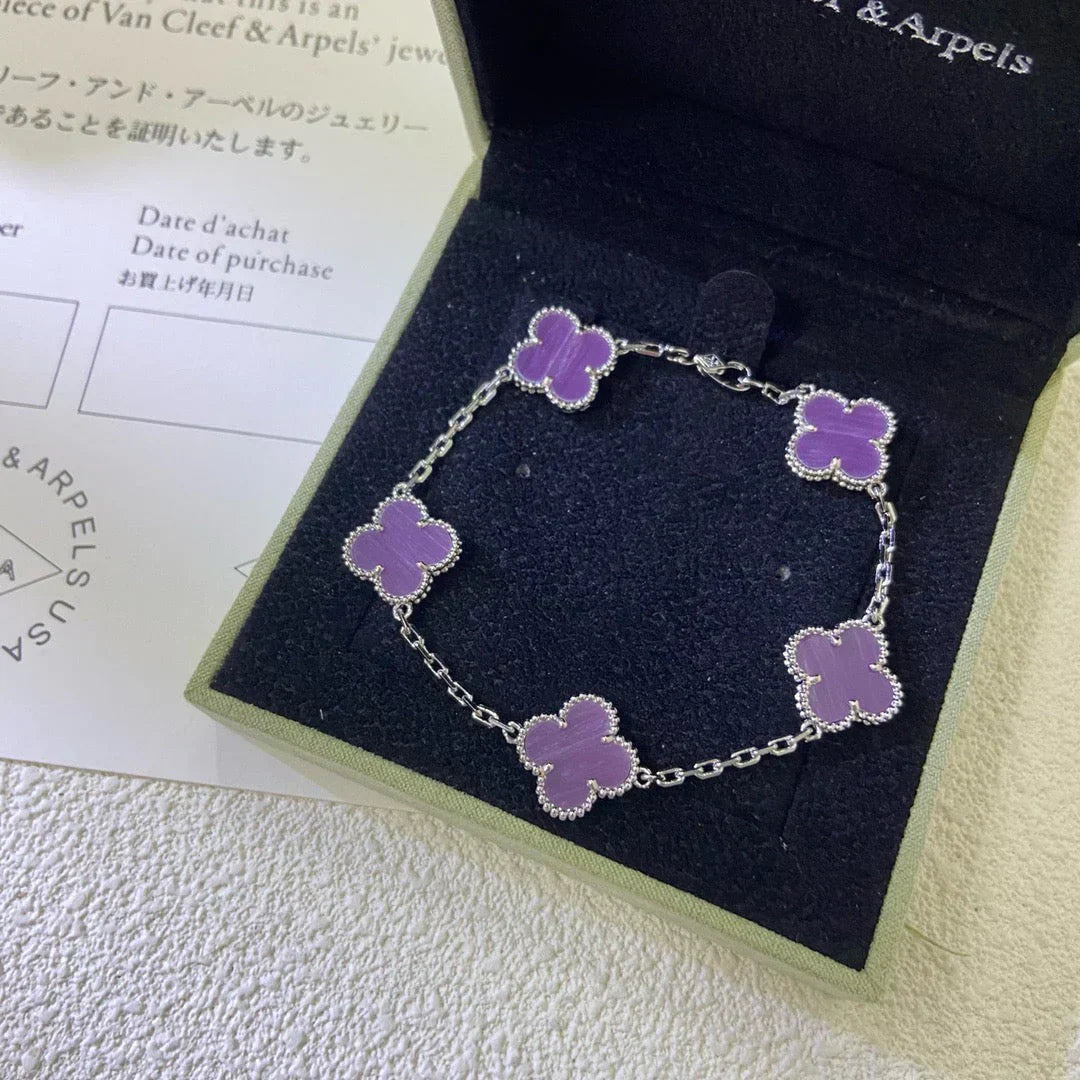[⭐Glow] CLOVER 5 MOTIF VIOLET BRACELET COLLECTION