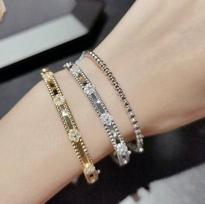 [⭐Glow]CLOVER BRACELET 4MM DIAMONDS