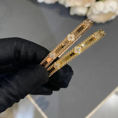 [⭐Glow]CLOVER BRACELET 4MM DIAMONDS