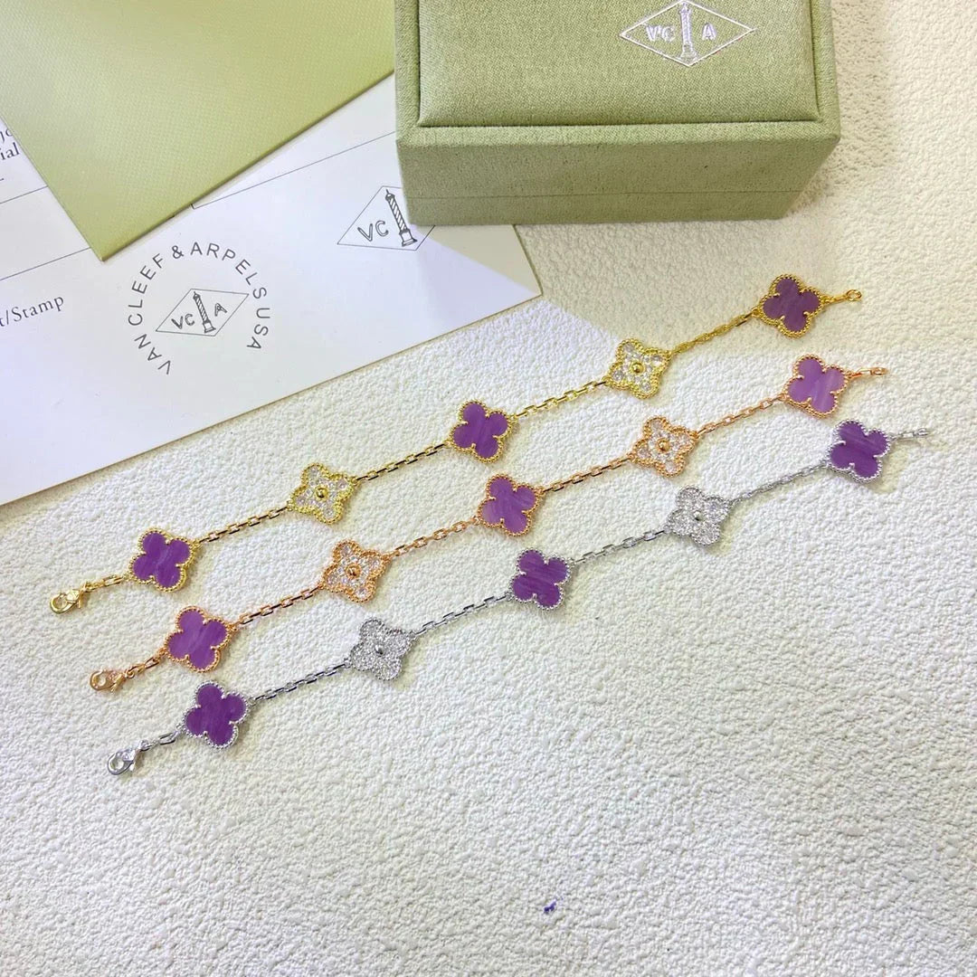[⭐Glow] CLOVER 5 MOTIF VIOLET BRACELET COLLECTION