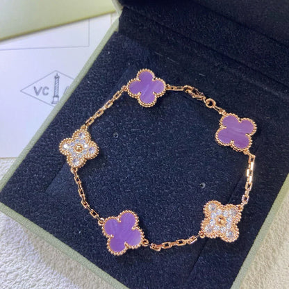 [⭐Glow] CLOVER 5 MOTIF VIOLET BRACELET COLLECTION