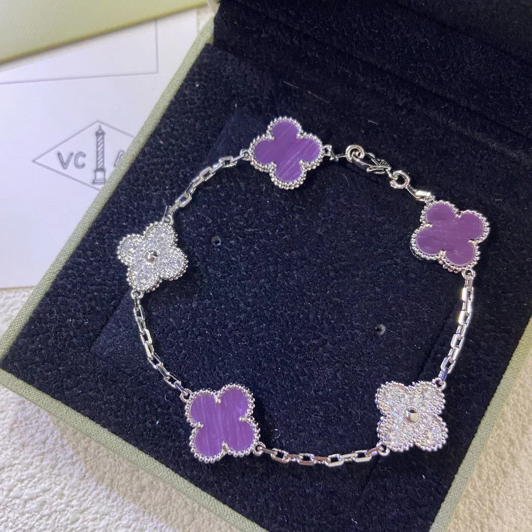 [⭐Glow] CLOVER 5 MOTIF VIOLET BRACELET COLLECTION