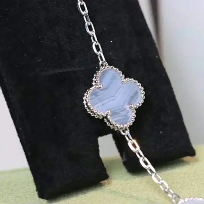 [⭐Glow] CLOVER 5 MOTIF PURPLE CHALCEDONY BRACELET COLLECTION
