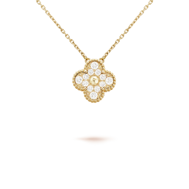 [⭐Glow]CLOVER 15MM DIAMOND SINGLE FLOWER NECKLACE