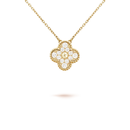 [⭐Glow]CLOVER 15MM DIAMOND SINGLE FLOWER NECKLACE