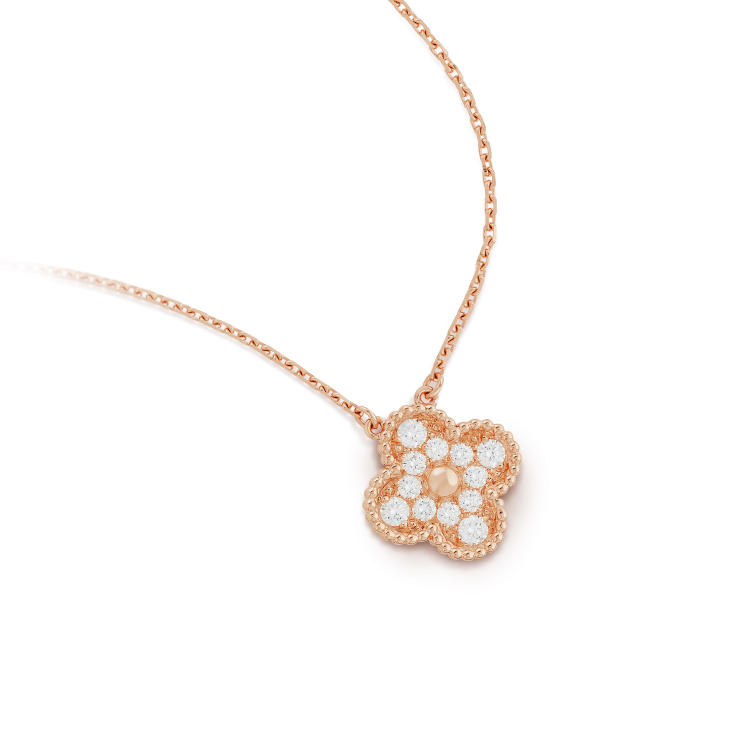 [⭐Glow]CLOVER 15MM DIAMOND SINGLE FLOWER NECKLACE