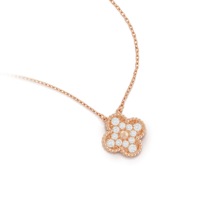 [⭐Glow]CLOVER 15MM DIAMOND SINGLE FLOWER NECKLACE