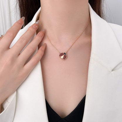 [⭐Glow]LUCKY  CARNELIANS LADYBUG NECKLACE