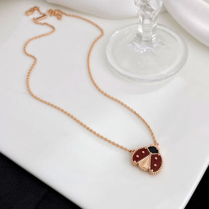 [⭐Glow]LUCKY  CARNELIANS LADYBUG NECKLACE