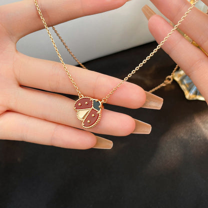 [⭐Glow]LUCKY  CARNELIANS LADYBUG NECKLACE
