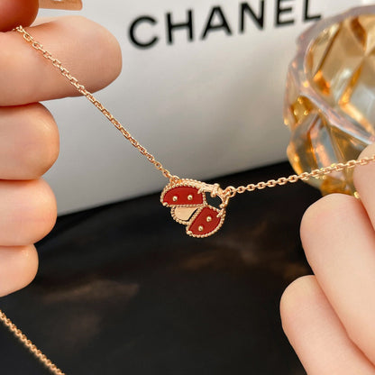 [⭐Glow]LUCKY  CARNELIANS LADYBUG NECKLACE