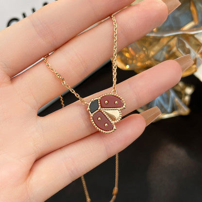 [⭐Glow]LUCKY  CARNELIANS LADYBUG NECKLACE