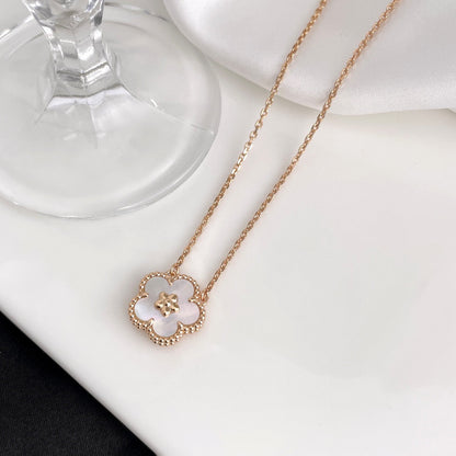 [⭐Glow]LUCKY  WHITE MOP  PLUM BLOSSOM NECKLACE