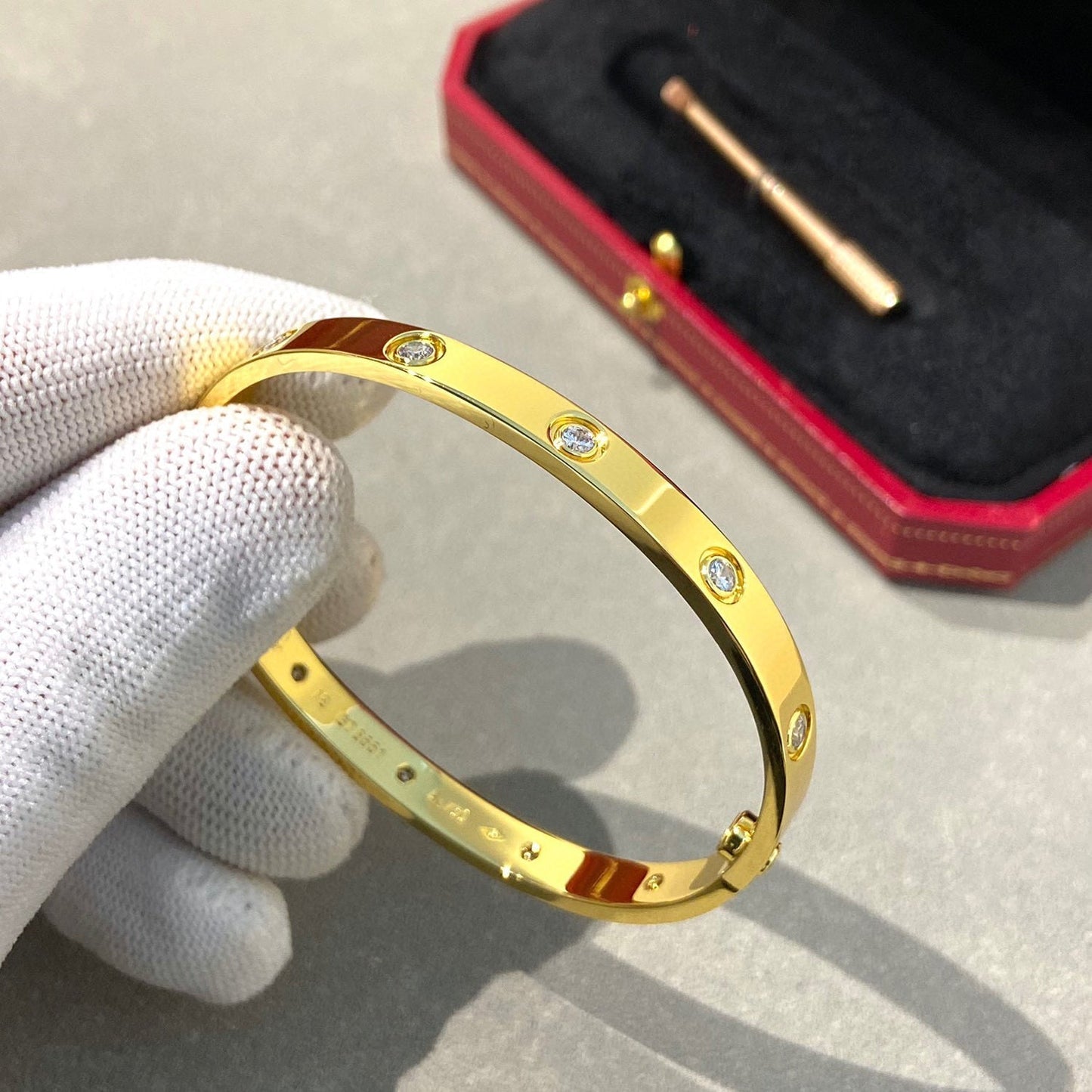 [⭐Glow]LOVE BRACELET 6.1MM 10 DIAMONDS