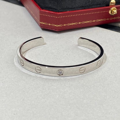 [⭐Glow]LOVE BRACELET 6.1MM 1 DIAMOND OPEN CUFF