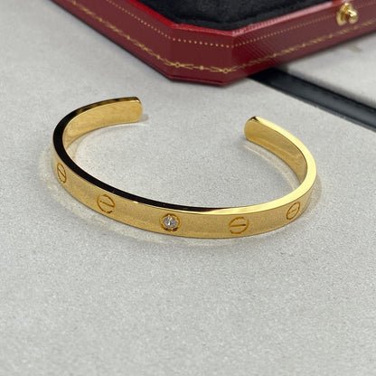 [⭐Glow]LOVE BRACELET 6.1MM 1 DIAMOND OPEN CUFF